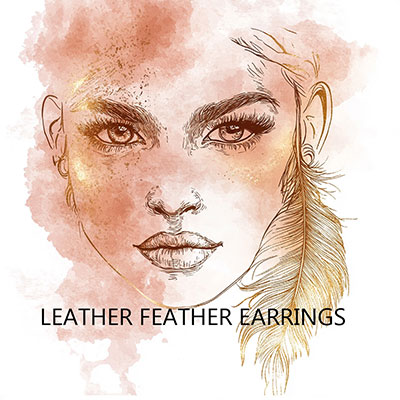 Leather feather earrings