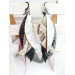 Multi layered earrings made from genuine leather