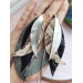 Multi layered earrings made from genuine leather
