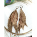 Multi layered earrings made from genuine leather