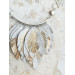 white gold leather feather necklace