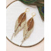 Unique high quality hand cut genuine leather feather earrings.
