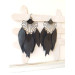 long leather feather earrings, mint genuine leather jewelry 
