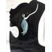 set of 2 long leather feather earrings, brihgt genuine leather jewelry 