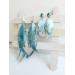 set of 2 long leather feather earrings, brihgt genuine leather jewelry 