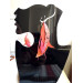 warm orange long feathers earrings genuine leather jewelry  