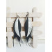 long leather feather earrings genuine leather jewelry metallic gray