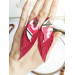 leather feather earrings pink genuine leather jewelry 
