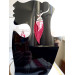 leather feather earrings pink genuine leather jewelry 