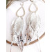 Multi layered earrings made from genuine leather