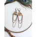 sand brown drop chain leather earrings genuine leather jewelry 