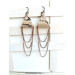 sand brown drop chain leather earrings genuine leather jewelry 