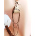 sand brown drop chain leather earrings genuine leather jewelry 