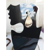 Beige leather earrings Dangle & Drop. Teardrop Leather Earrings