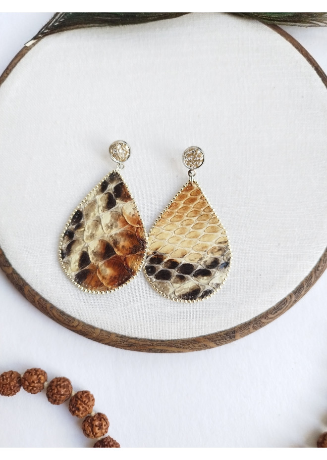 medium drop earrings genuine leather jewelry  stud earrings