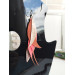 long leather feather earrings genuine leather jewelry metallic gray