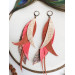 long leather feather earrings genuine leather jewelry metallic gray