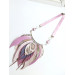 beige sand leather feather necklace