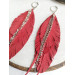 Unique high quality hand cut genuine leather feather earrings.