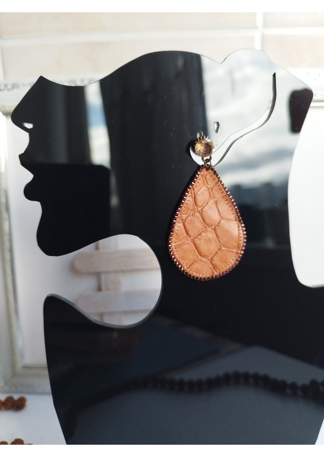medium drop earrings genuine leather jewelry  stud earrings