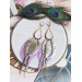Multi layered earrings made from genuine leather