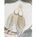 Multi layered earrings made from genuine leather
