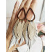 Multi layered earrings made from genuine leather