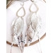 Multi layered earrings made from genuine leather