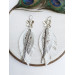 leather feather earrings white  flower connector , genuine leather jewelry 