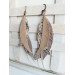 long leather feather earrings genuine leather jewelry 