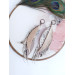 long leather feather earrings genuine leather jewelry 
