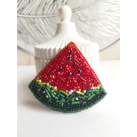 Watermelon brooch Bead embroidery brooch
