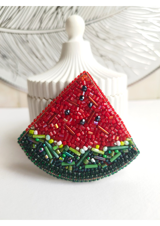 beaded watermelon brooch  for coat