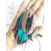 long leather feather earrings genuine leather jewelry animalprint 