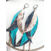long leather feather earrings genuine leather jewelry animalprint 