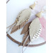 Multi layered earrings made from genuine leather