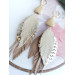 Multi layered earrings made from genuine leather
