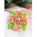 beaded flower brooch peach