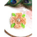 beaded flower brooch peach