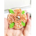 beaded flower brooch peach