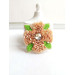 beaded flower brooch peach