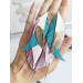 long leather feather earrings genuine leather jewelry animalprint 