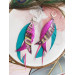 long leather feather earrings genuine leather jewelry 