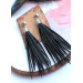 medium drop earrings genuine leather jewelry  stud tassel earrings