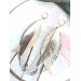 long leather feather earrings genuine leather jewelry sand gold