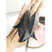 leather feather earrings long  gray handmade jewelry
