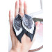 gray shades leather feather earrings genuine leather jewelry 