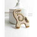 beaded embroidery brooch elephant