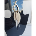 Multi layered earrings made from genuine leather