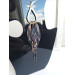 Multi layered earrings made from genuine leather
